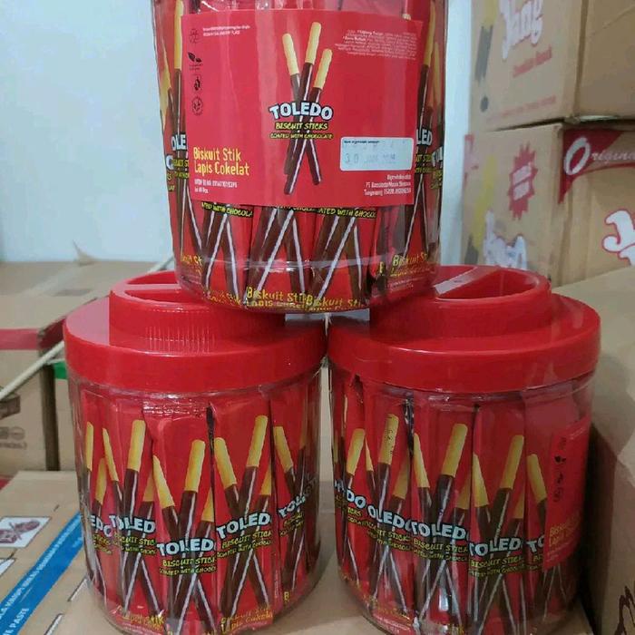 

Toledo Biskuit Stick Cokelat isi 60 pcs - Biscuit lapis Chocolate Toples makanan ringan Snacks Food