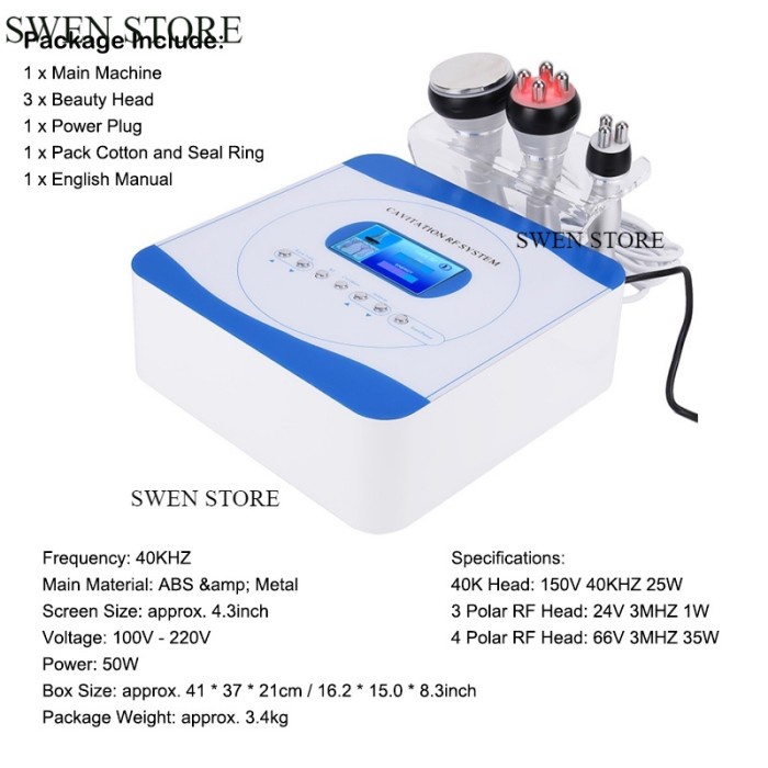 40k RF Sliming Machine 3in1 Wajah Badan Burn fat Hilangkan Kerut
