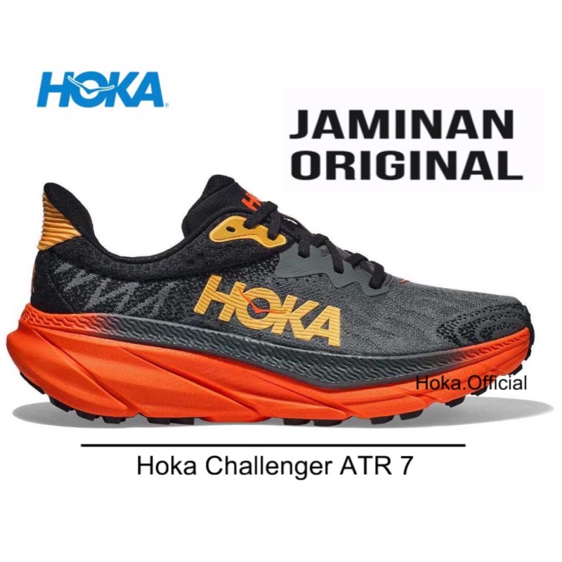 TERBARU HOKA CHALLENGER ATR 7 CASTLEROCK / FLAME ORIGINAL 100%