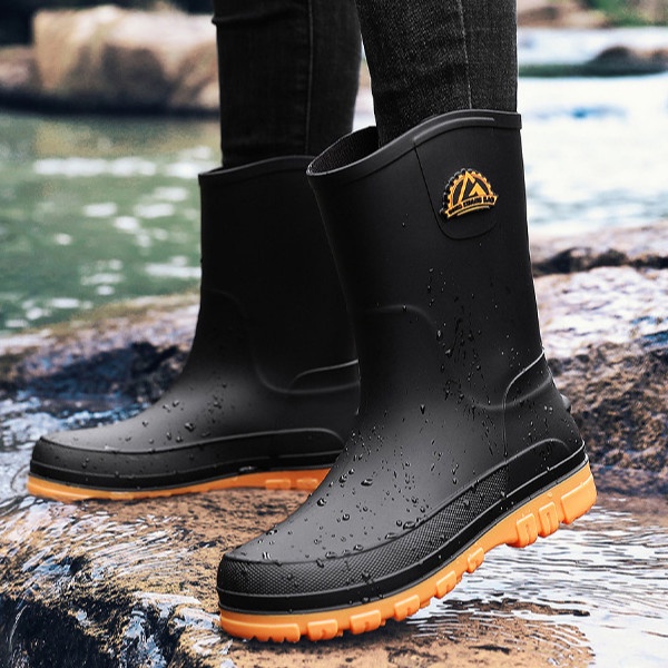 BESTPROMO Versi Korea Santai Tabung Tengah Tahan Air Sepatu Boots Pria Import Premium Bots Premium
