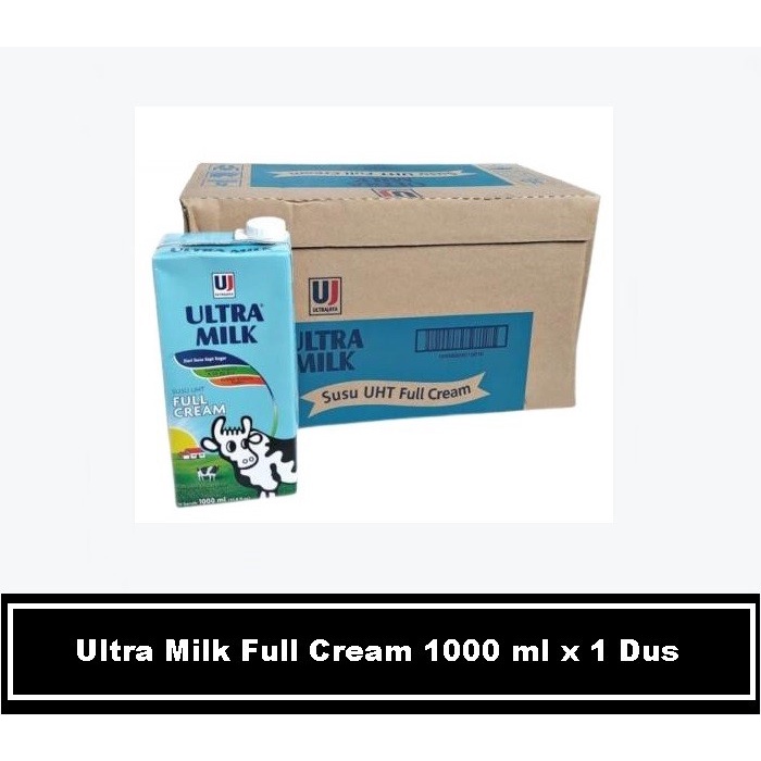 

ULTRA MILK Susu UHT Full Cream 1000 ml x 1 Dus ( 12pcs )