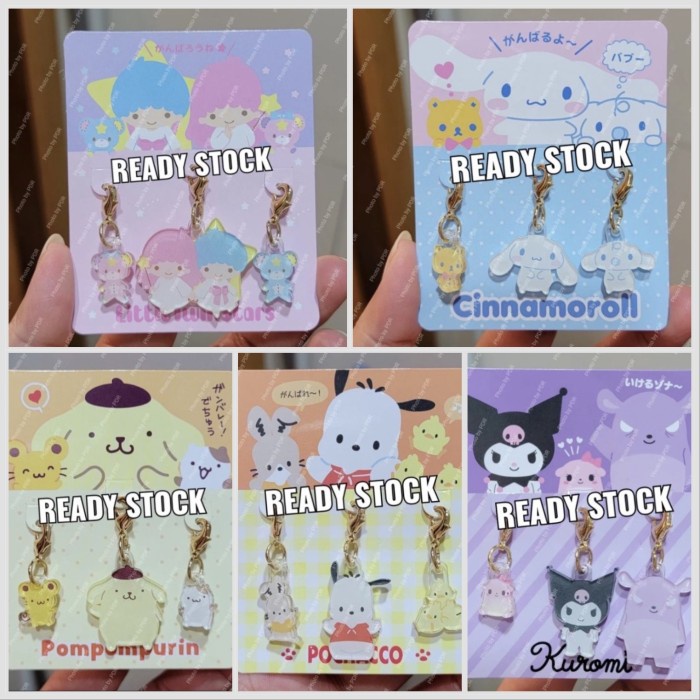

Terlaris Charm Bandul Acrylic Set of 3 Sanrio Original Little Twin Stars Kuromi Cinnamoroll