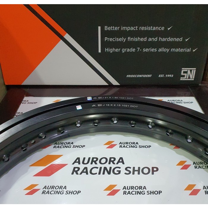 Populer Velg Tk Klx Set Ring 18 /21 Hole 36 Warna Black