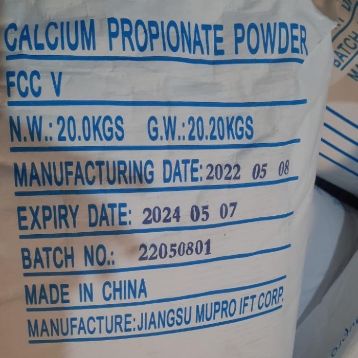 

Calcium Propionate - Food Grade ex Mupro China 20kg