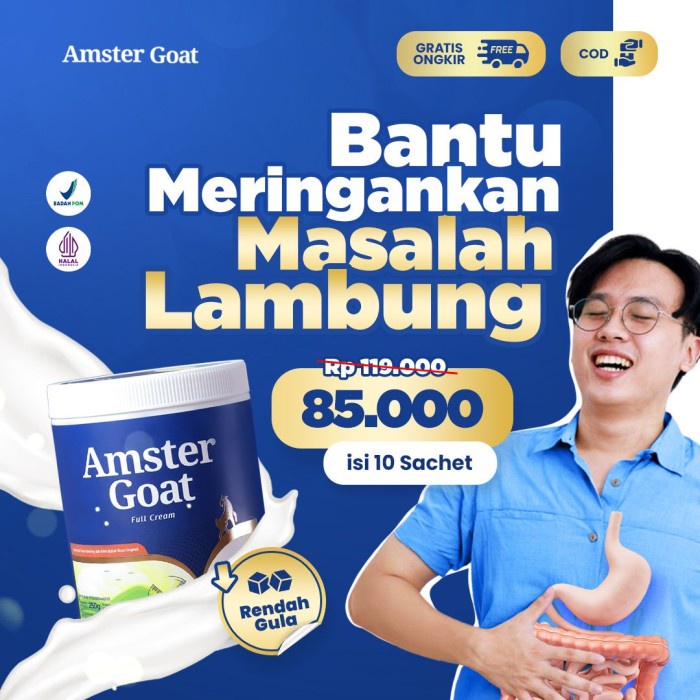 

AMSTER GOAT - Susu Kambing Amstergoat Bantu Meringankan Masalah Lambung 250gr