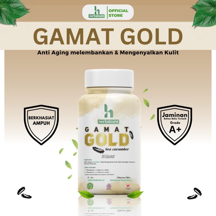 

GAMAT GOLD Herbalcure Grade A+ Organik (Magh,Anti aging,Anti Kangker,Omega 3,6,9) 70 Kapsul