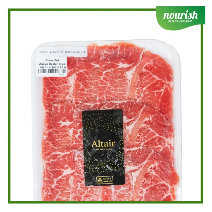 

READY STOK GRASS FED WAGYU OYSTER SLICE MB 3 - 4 200 GRAM READYY