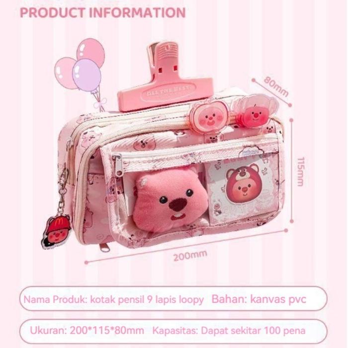

SALE TERHOTT LOCAL DELIVERY LOOPY TEMPAT PENSIL KARTUN 9LAPISAN TAS ALAT TULIS BERKAPASITAS BESAR
