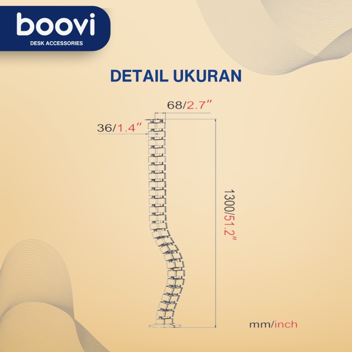 

READY STOK CABLE PROTECTOR PELINDUNG KABEL ORGANIZER BOOVI BAHAN PLASTIK 130 CM READYY