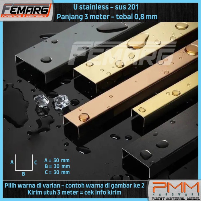 

SALE TERHOTT LIST PLAT U STAINLESS FEMARG SUS 201 READYY