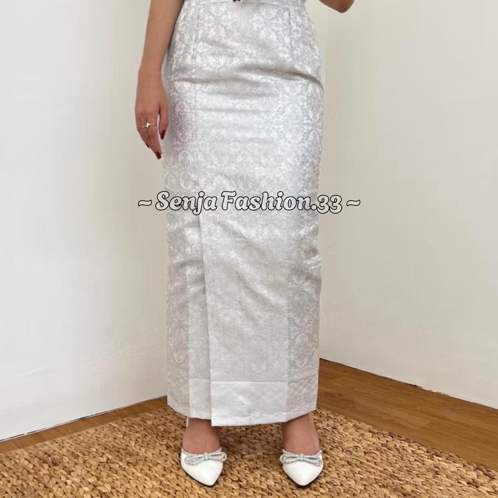 HOT PRODUCT Rok Songket Span Jumbo Rok Kebaya Songket Belah Depan Dan Karet Kiri-Kanan Rok Span Semi