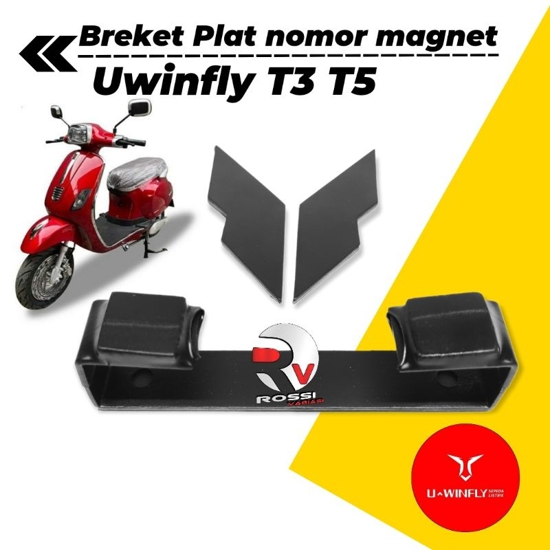 Bracket Dudukan Plat Nomor Motor Listrik Uwinfly T3 T5 Plat Nomor Magnet Plat Nomor Magnet Uwinfly