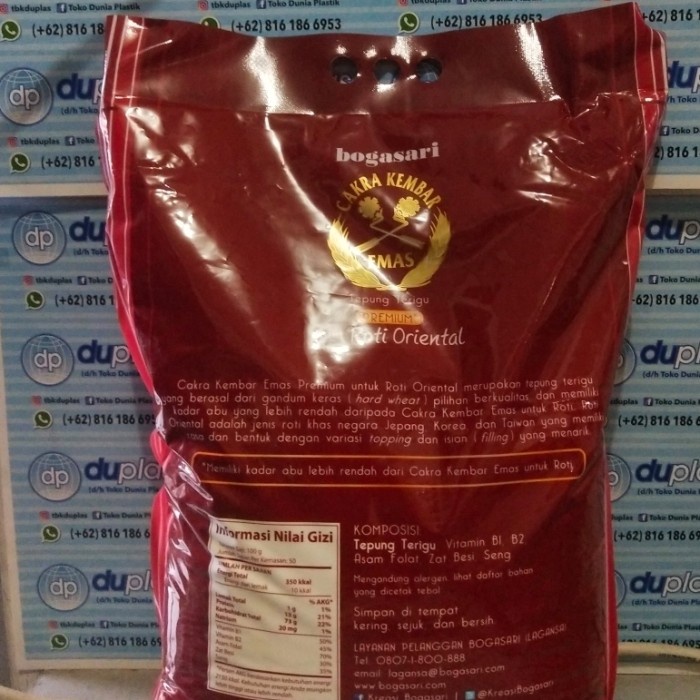 

SALE !!! BOGASARI CAKRA KEMBAR EMAS ROTI ORIENTAL TEPUNG TERIGU PREMIUM 5KG READYY