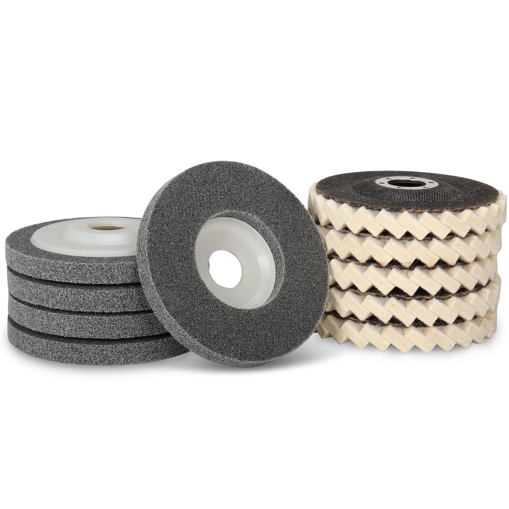 SIFANG Nylon Fiber Polishing Wheel, Non Woven Abrasive Disc, Grinding Wheel for Metal, 4.5 in