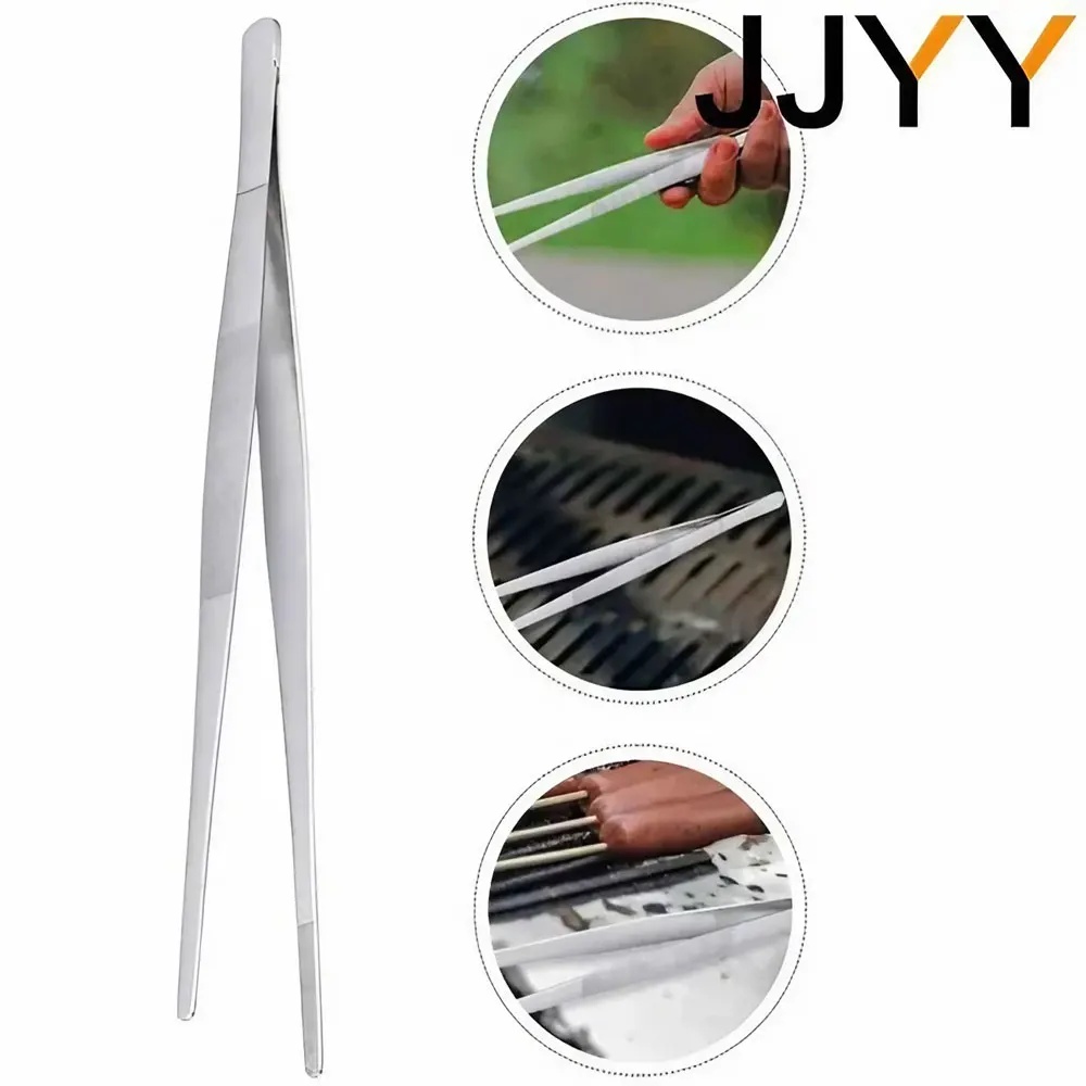 Food Clip Grill Tweezers Precision Tweezers Pointy Tweezers Metal Tweezers Stainless Steel Food Clam