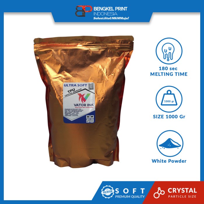 

Hotmelt Powder Vator TPU Ultra Soft for DTF 1Kg TERLARIS/TERMURAH/TERPOPULER
