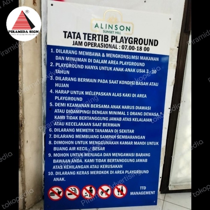 

papan aturan kolam rule pool sign board