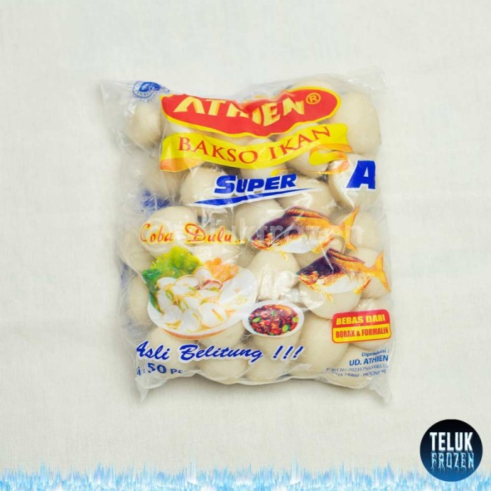 

SALE PROMO ATHIEN BAKSO IKAN SUPER A ISI 50 BUTIR PCS / 900 GRAM 900G GR FISH BALL BASO HALAL ENAK