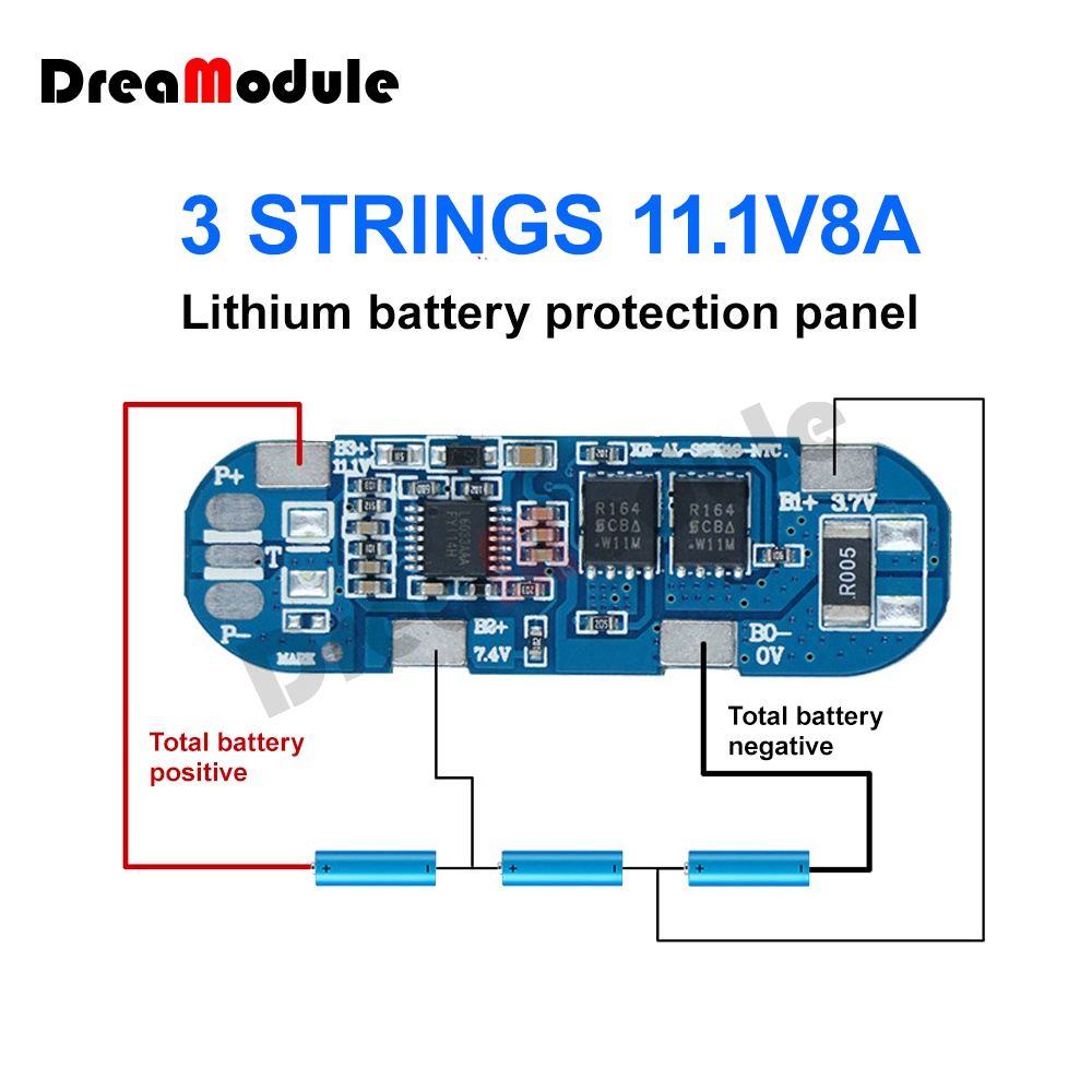BMS 3S 8A 11.1V 18650 Charger Li-ion Battery Charging Protection Board Battery Balancer PCB BMS Powe