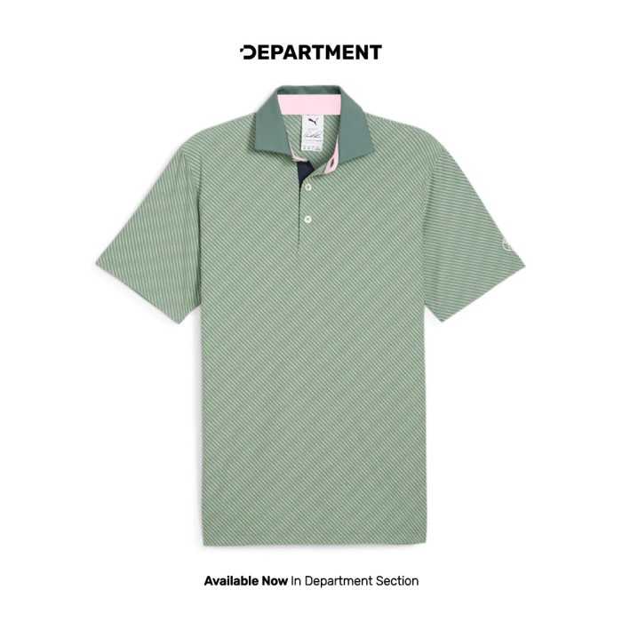 TERLARIS Kaos Polo Golf Pria PUMA X ARNOLD PALMER JACQUARD STRIPE POLO 62395302 ORIGINAL