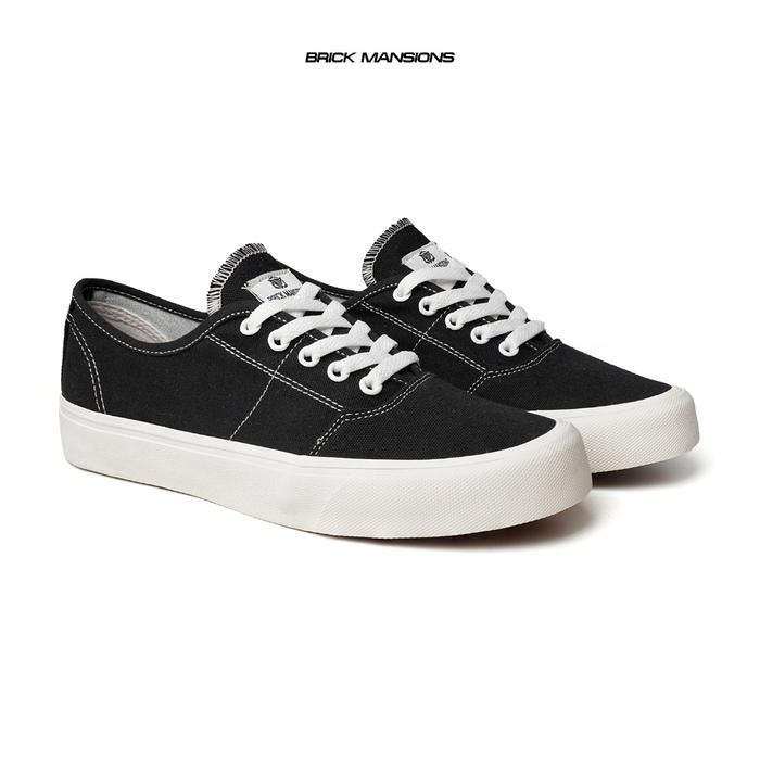 Brick Mansions - Austin Black White Sepatu Sneakers Casual Pria Wanita Hitam Shoes Snekers