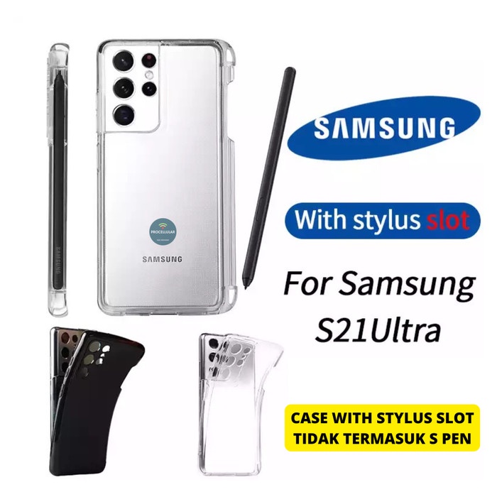 READY Silicone Case S Pen Samsung Galaxy S21 Ultra Cover With Pen Holder NEW