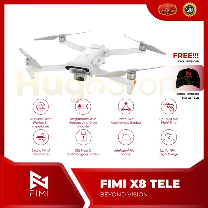 FIMI X8 TELE Drone GPS 10KM 4k 48MP 3-axis Gimbal With Megaphone TERLARIS/TERMURAH/TERPOPULER