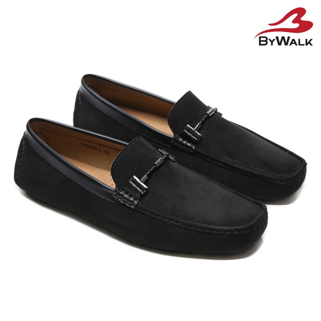 BEST SALE BYWALK CALCIO1 Sepatu Loafers Pria Formal Casual Moccasin Slip On Kerja Bludru Hitam