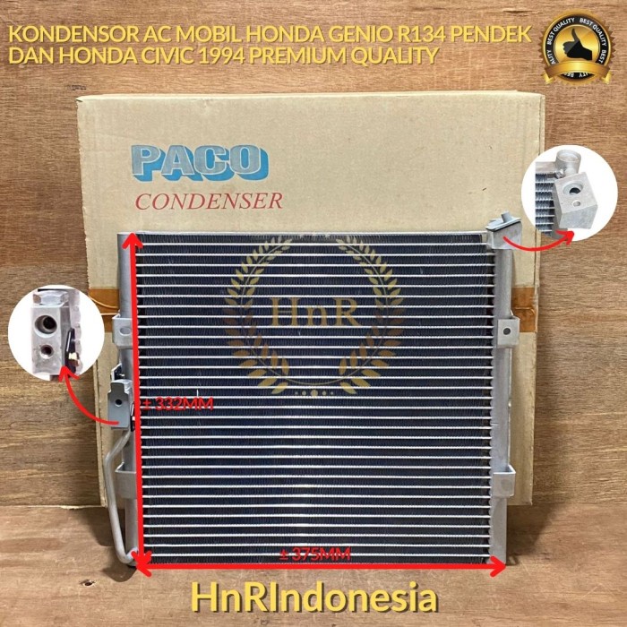 Paling Laris Kondensor Ac Mobil Honda Genio R134 Civic 1994 Pendek Condensor Premium Quality