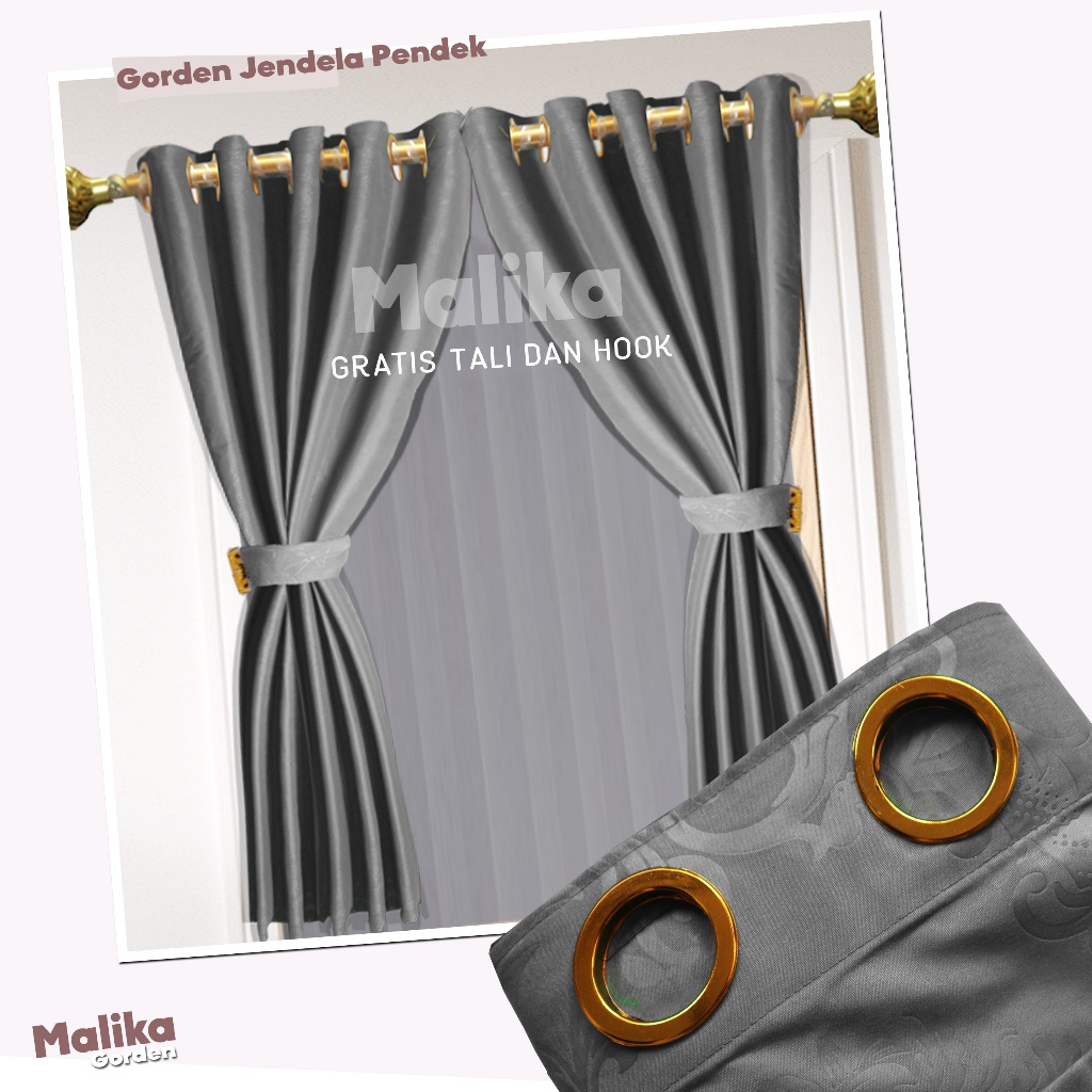 Gorden Jendela Pendek - Gorden Jendela - Hordeng Jendela Pendek Polos Emboss