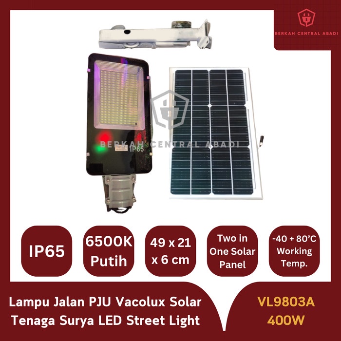 Lampu Jalan PJU Solar Vacolux 400 Watt LED Street Light Tenaga Surya VL9803A