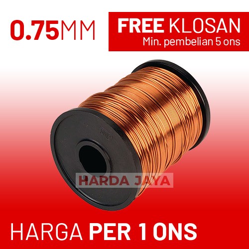 KAWAT EMAIL TEMBAGA 0.75MM - HARGA PER 1 ONS