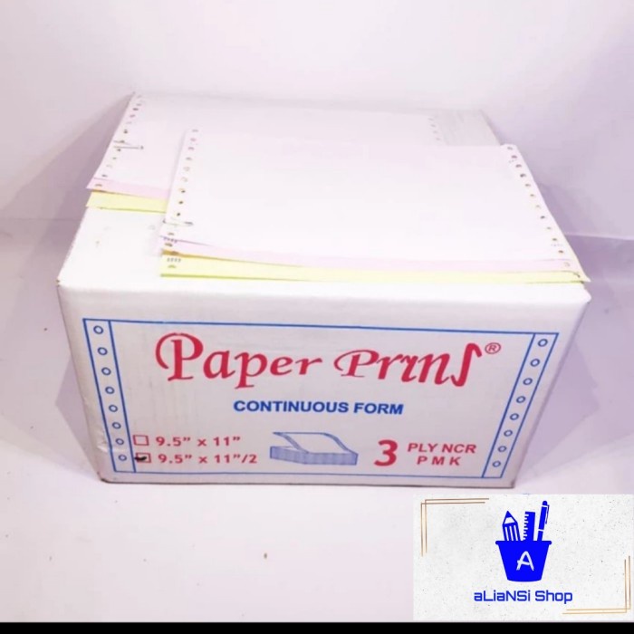 

Ready Stock Continuous Form 9,5" X 11"/2 (3 Ply) Bagi 2 - Merk Paperpryns Cod
