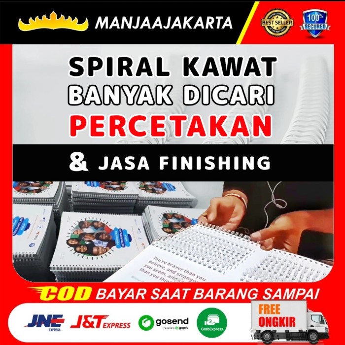 Terbaru!! Spiral Kawat Jilid A4 3/4 Nomer 12 Ring Kawat Spiral Jilid Kertas Buku Cod