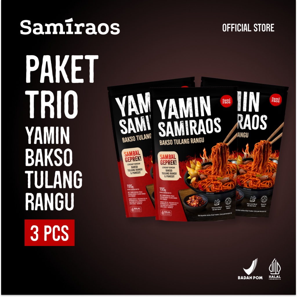 

SAMI RAOS - Paket Trio 3 Pcs Yamin Samiraos Bakso Tulang Rangu