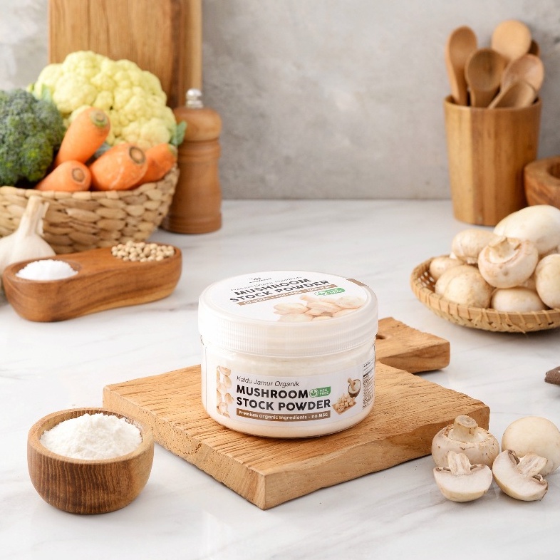 

Bubuk Kaldu Jamur Non MSG Organik Bumbu Penyedap Rasa Jamur / Organic Mushroom Seasoning Powder