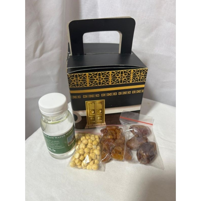

Oleh oleh haji dan umroh Paket Kabah 100pcs lengkap( air ZAM ZAM 80ml full)