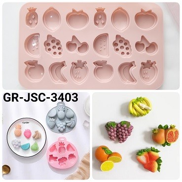 JSC-3403 Cetakan silikon coklat fondant pudding buah anggur pisang