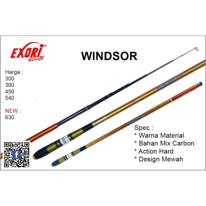 joran pancing exori windsor 300 360 450 540 630 cm tegek carbon hard