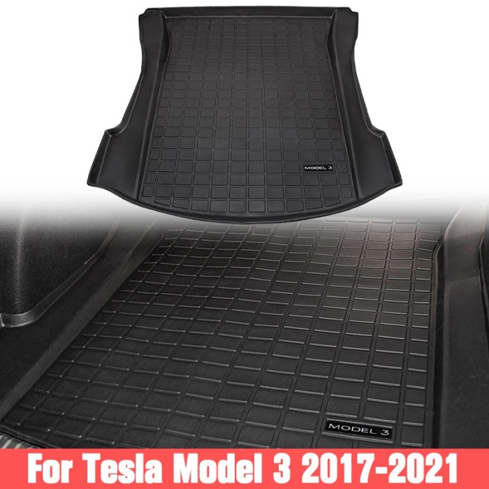 TPE Car Rear Trunk Mat for Tesla Model 3 2017-2021 Waterproof