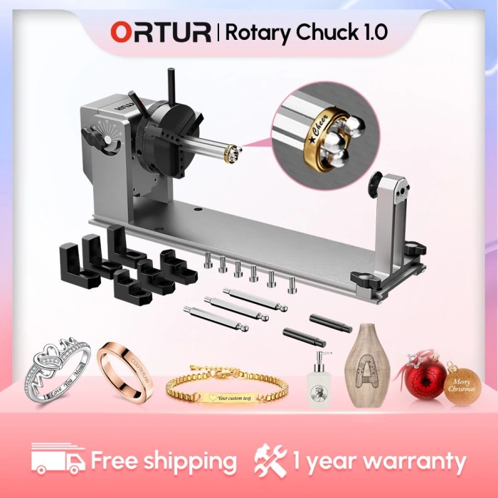 ORTUR 360° Ring Rotary Chuck Roller For Laser Engraver Cutter