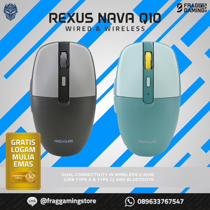 Rexus Mouse Gaming Wireless Bluetooth Nava Q10