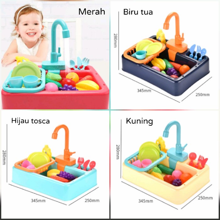 [deloth] - mainan anak cuci piring dishwashing sink, wastafel cuci piring