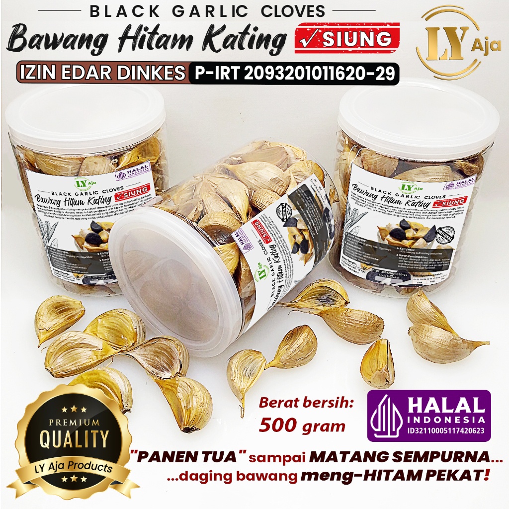 

Bawang Hitam Kating SIUNG 500 Gram Black Garlic Cloves LY Aja 500 Gr