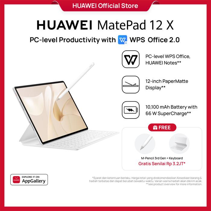 HUAWEI MatePad 12 X Tablet PC-level WPS Office PaperMatte Display GoPaint 66 W SuperCharge