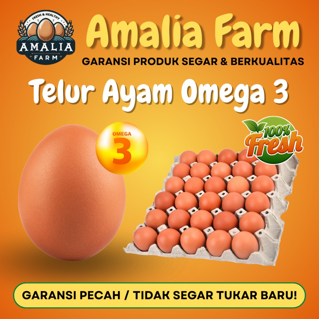 

Amalia Farm - 1 KG Telur Ayam Negeri Omega PREMIUM