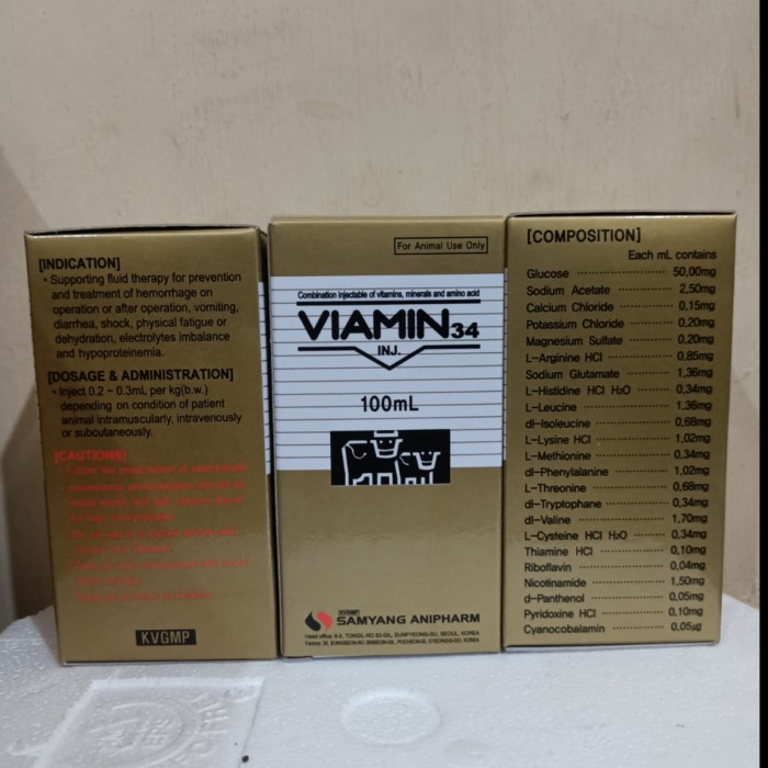 Terbaru Viamin 34 Inj 100Ml Mulivitamin / Vitamin Terlaris