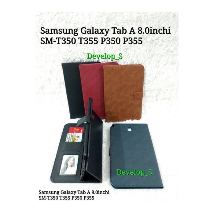 TERLARIS Leather Case Flip Cover Kulit Samsung Tab A 8.0 SM-T350 T355 P350 P355