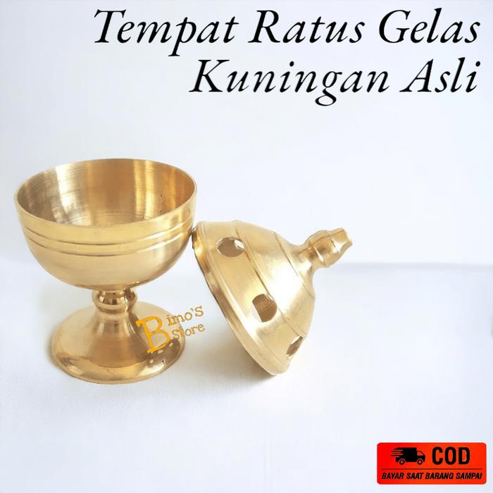 Viral Tungku Ratus Kuningan Tempat Ratus Bakar Gelas Tempat Air Suci 1 Pcs Cod