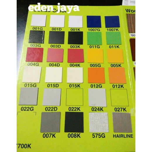1 lembar formika putih kilat